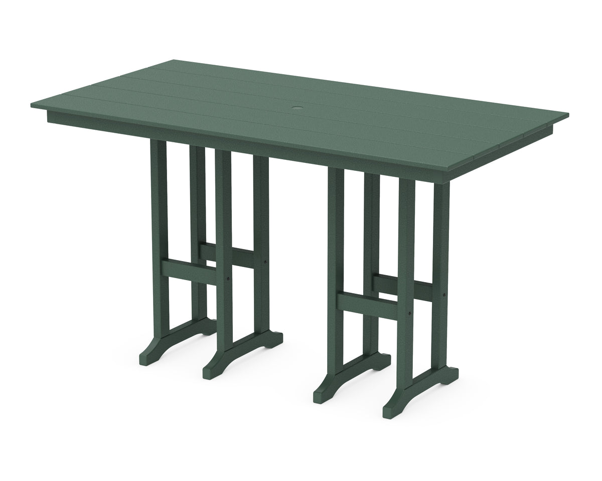 POLYWOOD Farmhouse 37" x 72" Bar Table in Green