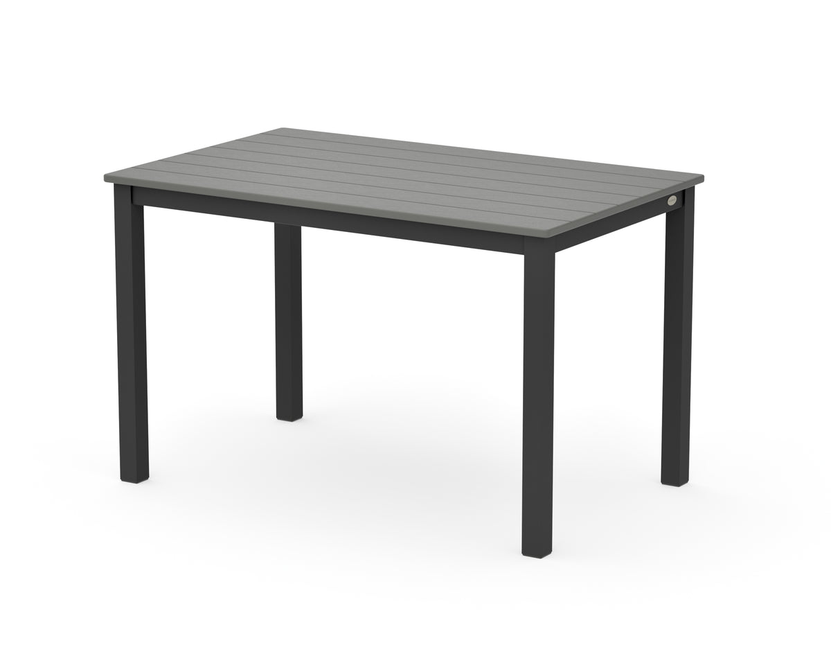 POLYWOOD Main Street 30 x 48 Dining Table in Black / Slate Grey