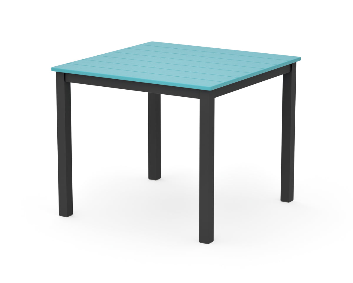 POLYWOOD Main Street 36" x 36" Dining Table in Black / Aruba