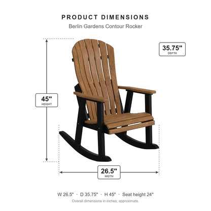 Berlin Gardens Contour Rocker dimensions: 26.5 in W x 35.75 in D x 45 in H