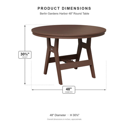 Berlin Gardens Harbor 48" Round Table dimensions