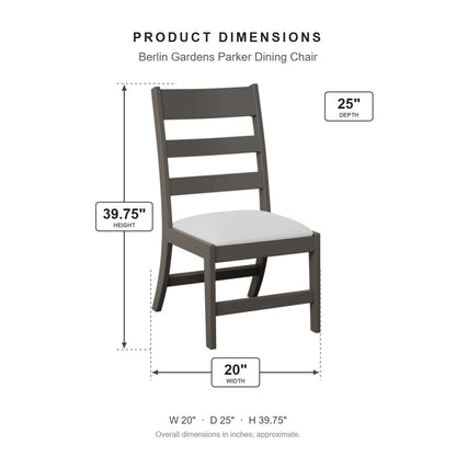 Berlin Gardens Parker Dining Chair dimensions: 20 in W x 25 in D x 39.75 in H
