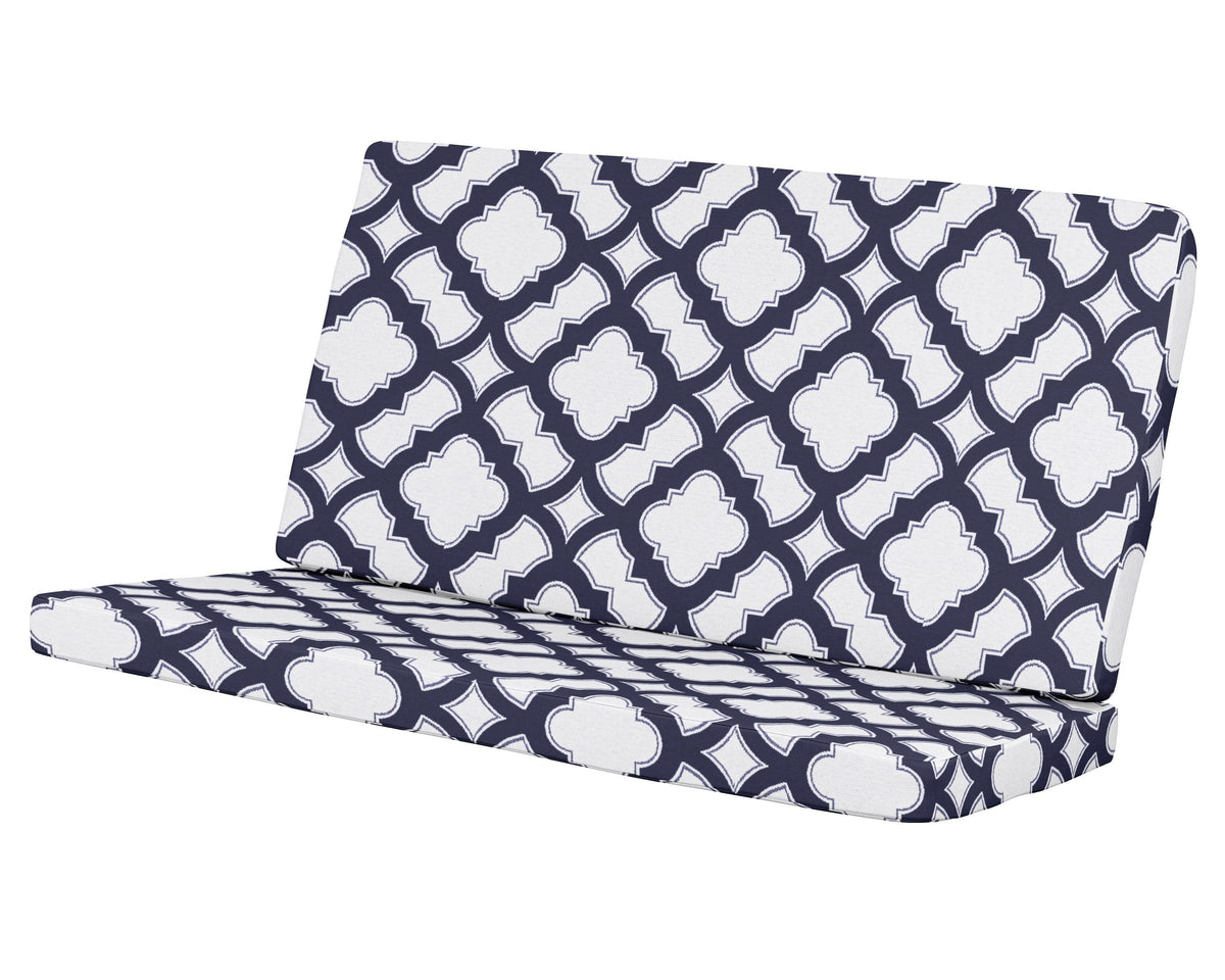 POLYWOOD Modern Loveseat Cushion in Trellis Navy