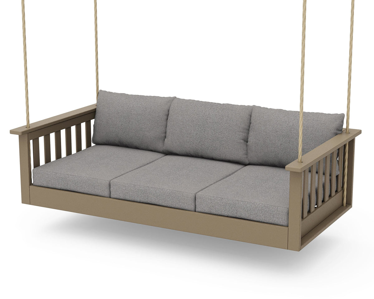 POLYWOOD Vineyard Daybed Swing in Vintage Sahara / Grey Mist