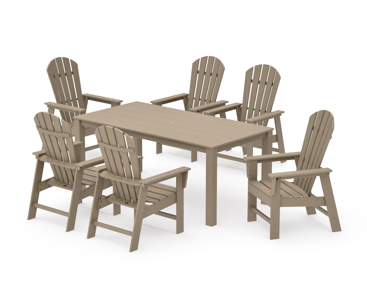 POLYWOOD South Beach 7-Piece Parsons Dining Set in Vintage Sahara