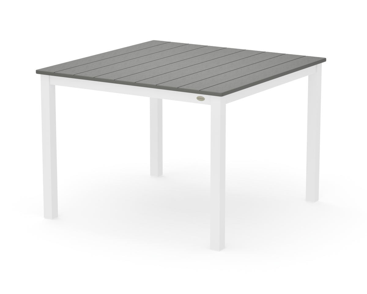 POLYWOOD Main Street 42 x 42 Dining Table in White / Slate Grey