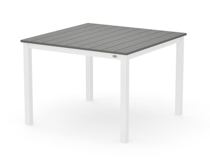 POLYWOOD Main Street 42 x 42 Dining Table in White / Slate Grey