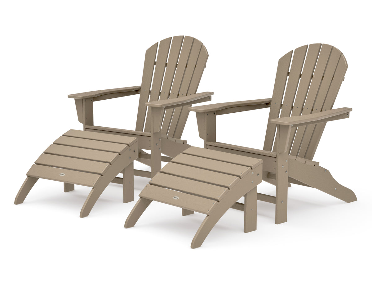 POLYWOOD South Beach 4-Piece Adirondack Set in Vintage Sahara