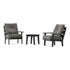 POLYWOOD Lakeside 3-Piece Deep Seating Chair Set in Black
