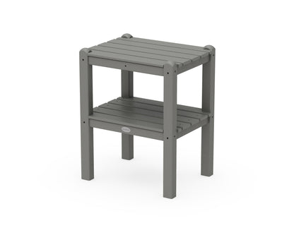 POLYWOOD Two Shelf Side Table in Slate Grey