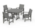 POLYWOOD Signature 5-Piece Round Dining Set with Trestle Legs in Slate Grey