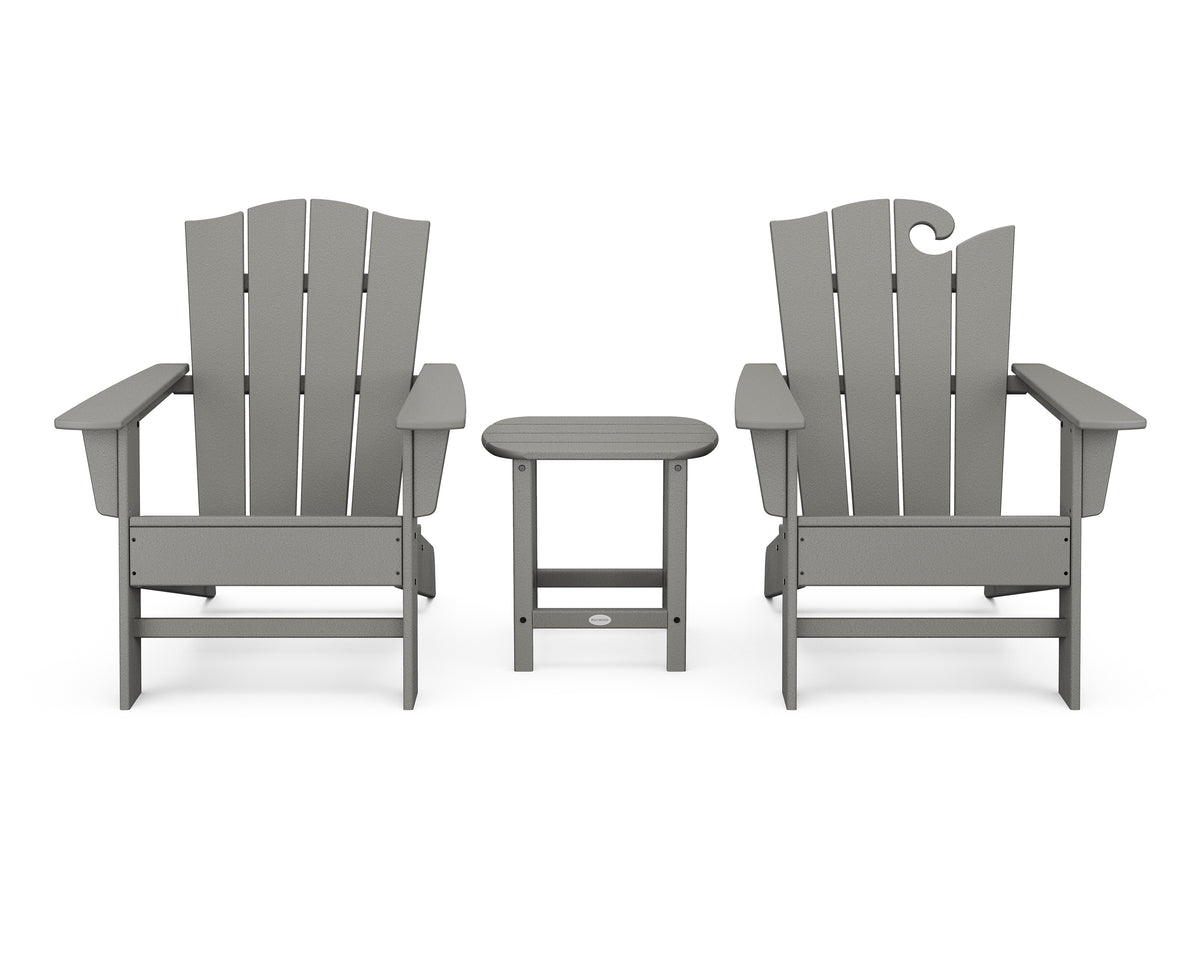 POLYWOOD Wave Collection 3-Piece Set in Slate Grey