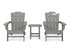 POLYWOOD Wave Collection 3-Piece Set in Slate Grey