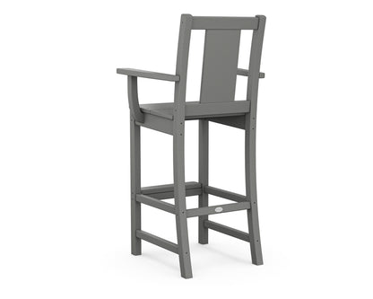 Angled view of the POLYWOOD Prairie Bar Arm Chair in Slate Grey