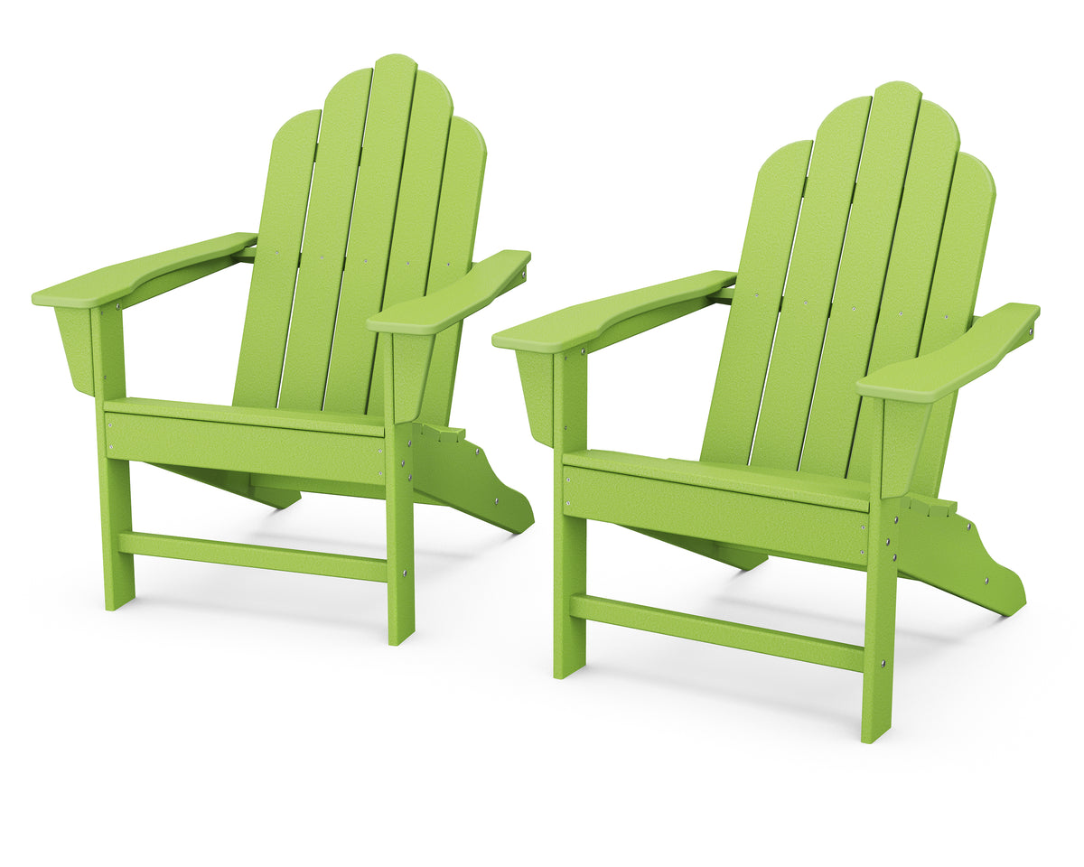 POLYWOOD Long Island Adirondack 2-Piece Set in Lime