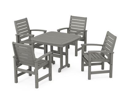 POLYWOOD Signature 5-Piece Dining Set - 37" Table in Slate Grey