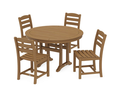 POLYWOOD La Casa Café 5-Piece Side Chair Dining Set - 48" Table in Natural