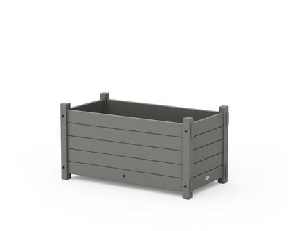 POLYWOOD Nautical Rectangle Double Planter Box in Slate Grey