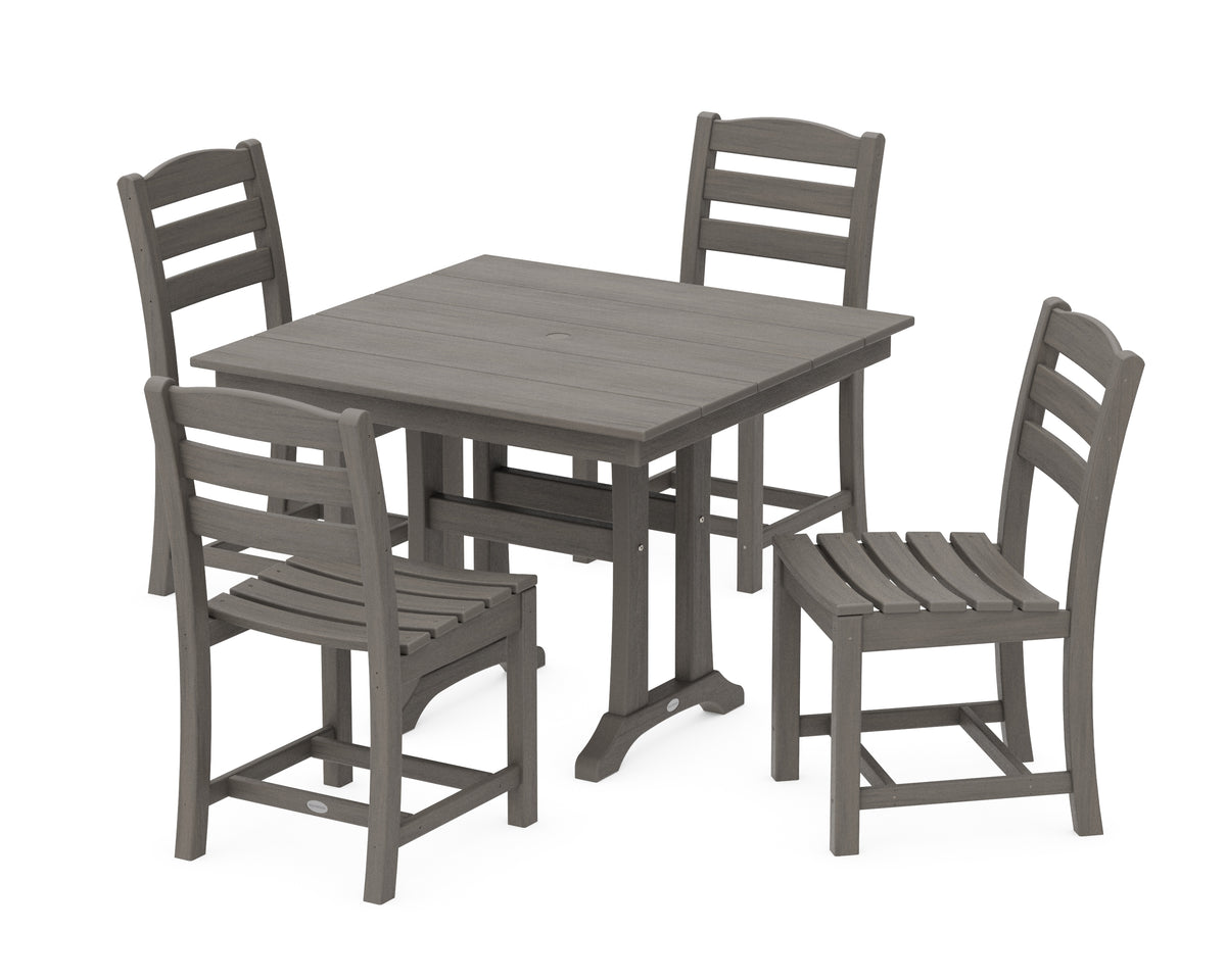 POLYWOOD La Casa Café 5-Piece Side Chair Dining Set in Driftwood