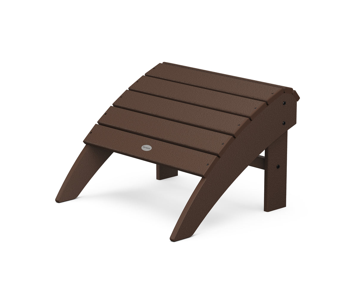 POLYWOOD Vineyard Curveback Adirondack Ottoman in Mahogany