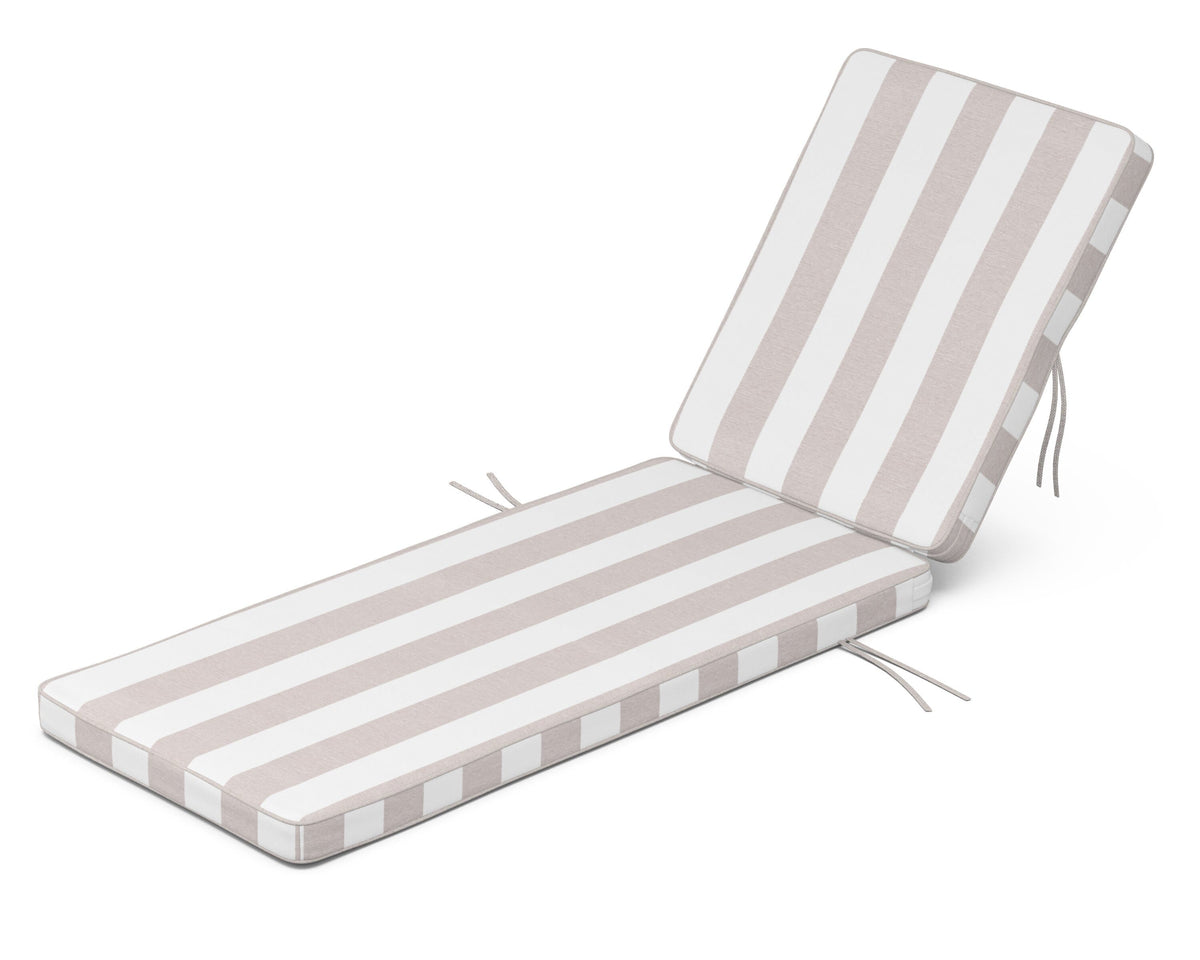 POLYWOOD Acadia Chaise Cushion in Cabana Stripe Dune Burlap
