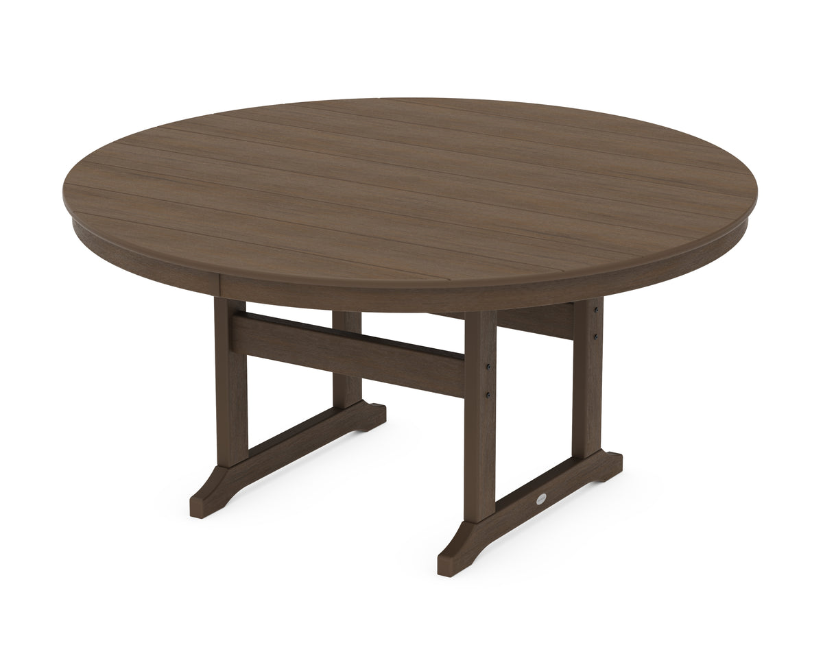 POLYWOOD 60" Round Farmhouse Dining Table in Kona