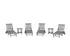 POLYWOOD Vineyard 6-Piece Chaise with Wheels Set in Slate Grey