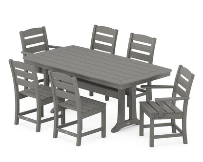 POLYWOOD Lakeside 7-Piece Dining Set with Trestle Legs in Slate Grey
