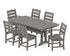 POLYWOOD Lakeside 7-Piece Dining Set with Trestle Legs in Slate Grey