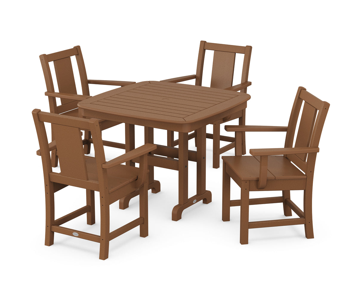 POLYWOOD Prairie 5-Piece Dining Set in Teak