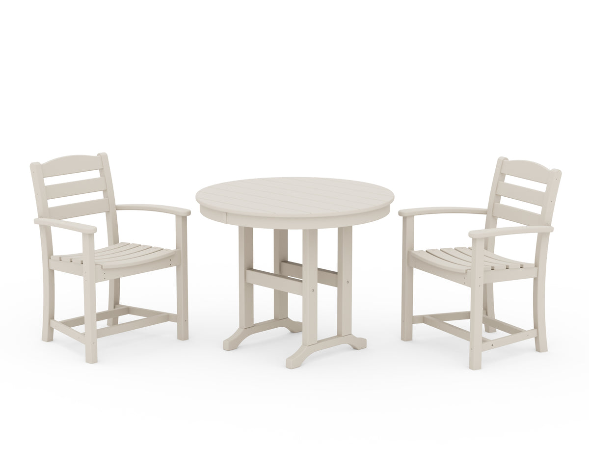 POLYWOOD La Casa Café 3-Piece Round Dining Set in Sand
