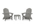 POLYWOOD 3-Piece Vineyard Grand Adirondack Set in Slate Grey