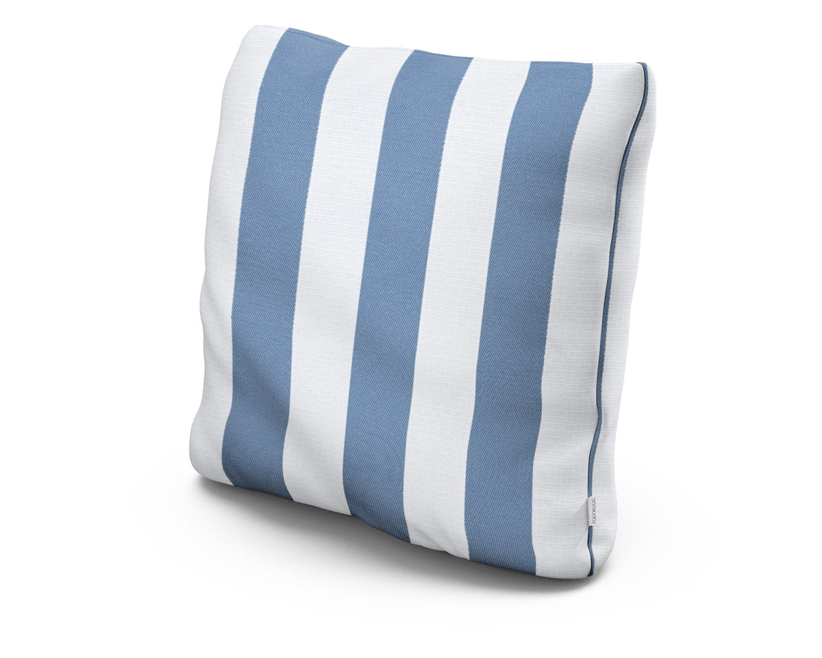 POLYWOOD 22" Outdoor Throw Pillow in Cabana Stripe Sky Blue
