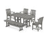 POLYWOOD Mission 6-Piece Dining Set with Bench in Slate Grey