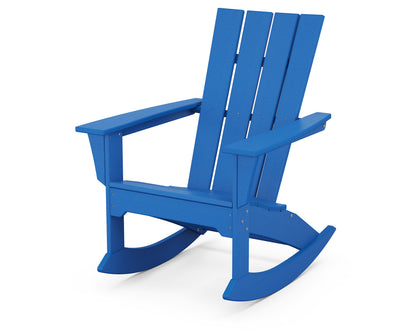 POLYWOOD Quattro Adirondack Rocking Chair in Pacific Blue
