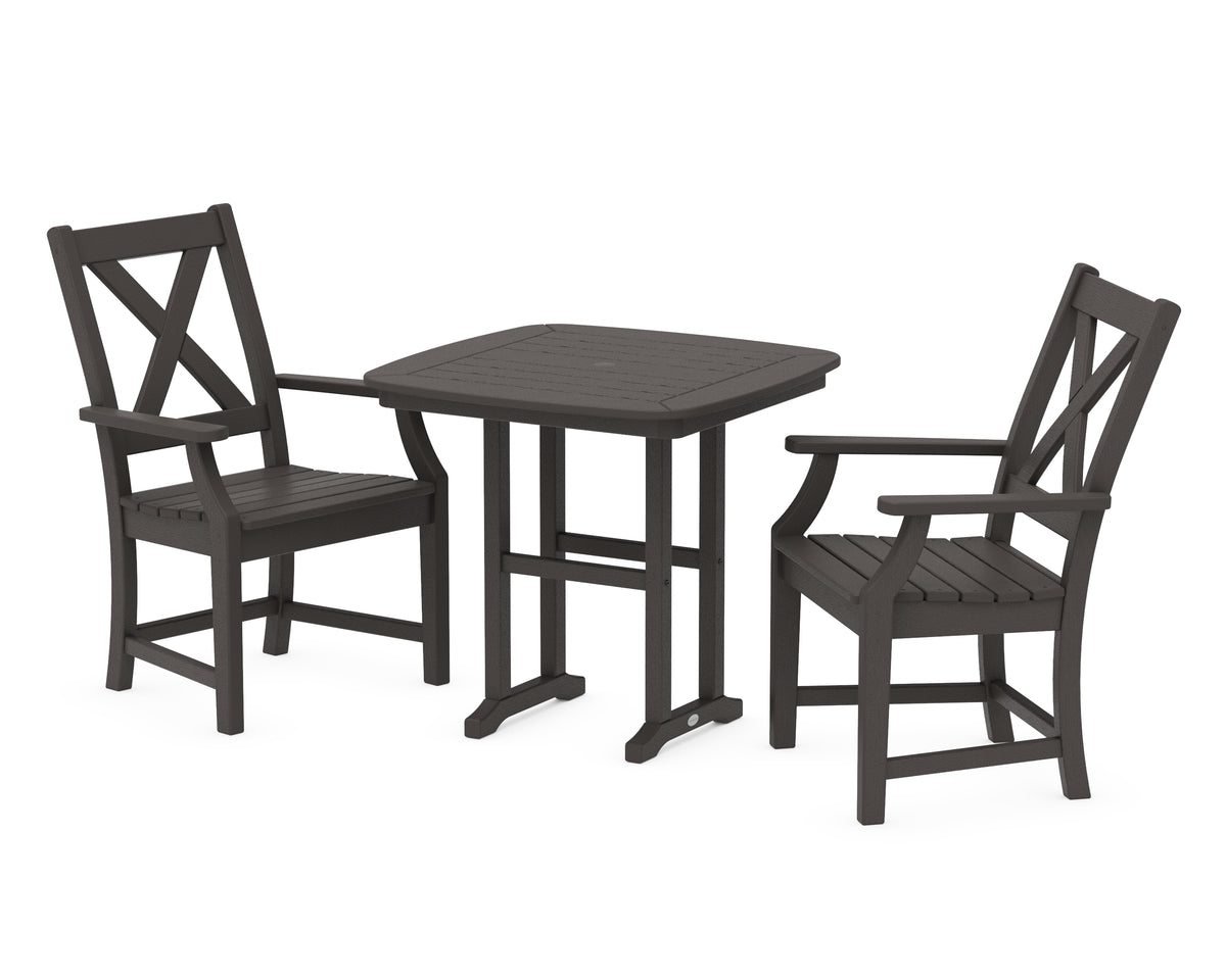 POLYWOOD Braxton 3-Piece Dining Set in Vintage Coffee