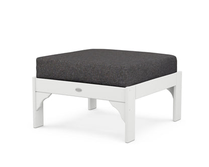 POLYWOOD Vineyard Deep Seating Ottoman in White / Ash Charcoal