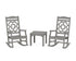 POLYWOOD Chinoiserie 3-Piece Rocking Chair Set in Slate Grey