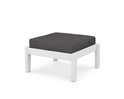 POLYWOOD Deep Seating Ottoman in White / Ash Charcoal