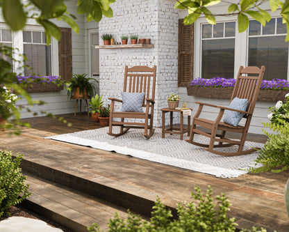 POLYWOOD Cottage Rocking Chair 3-Piece Set in an outdoor setting