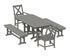 POLYWOOD Braxton 5-Piece Dining Set with Benches - 37" x 72" Table in Slate Grey