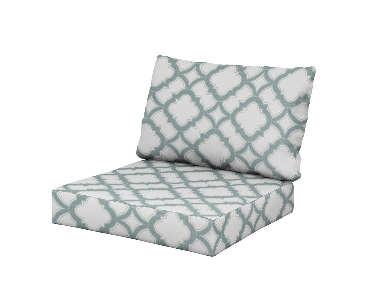 POLYWOOD Modular Cushion in Trellis Glacier Spa