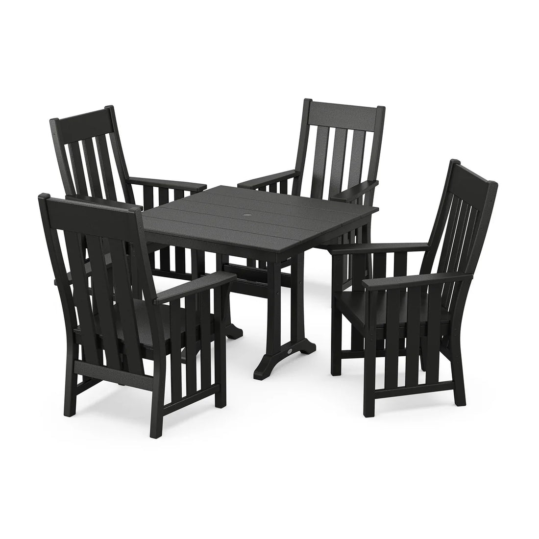 POLYWOOD Acadia 5-Piece Farmhouse Dining Set with Trestle Legs