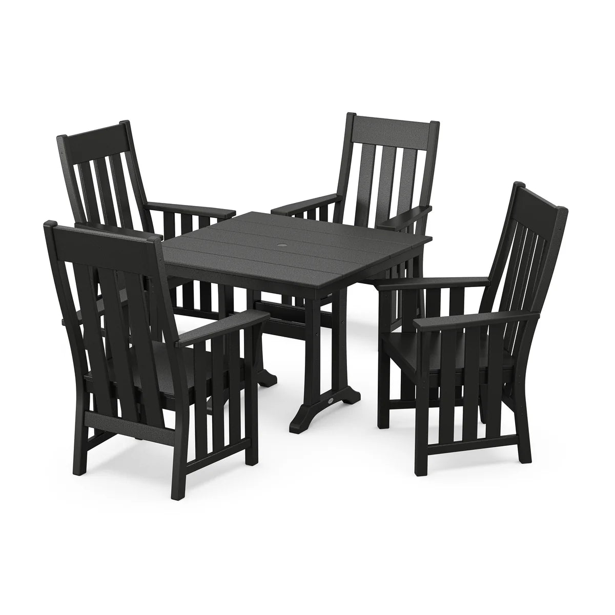 POLYWOOD Acadia 5-Piece Farmhouse Dining Set with Trestle Legs