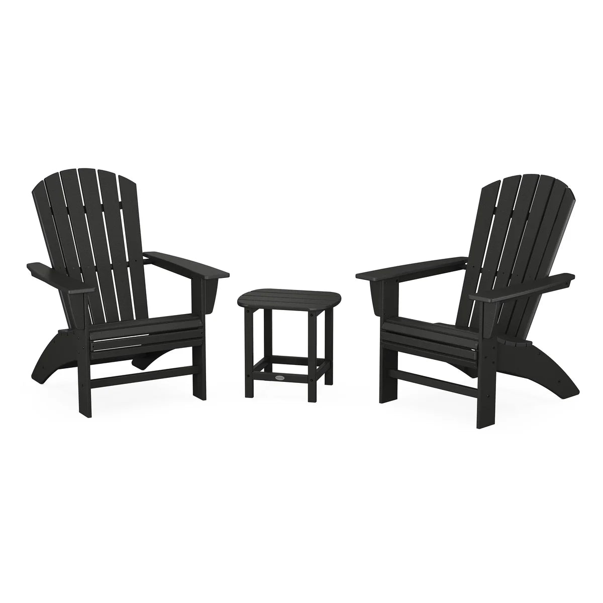Polywood Nautical 3-Piece Curveback Adirondack Set