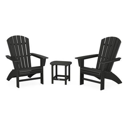 Polywood Nautical 3-Piece Curveback Adirondack Set