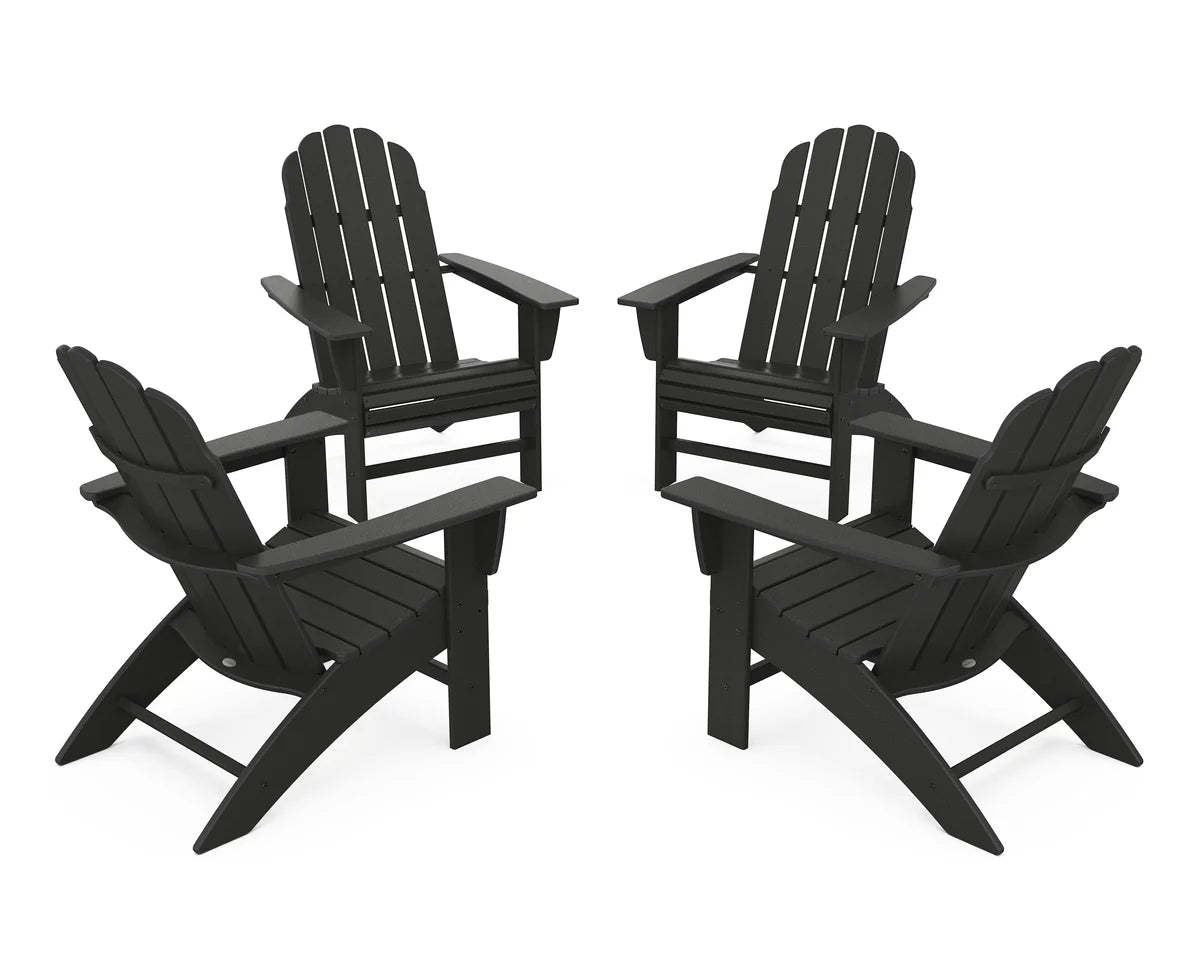 POLYWOOD 4-Piece Vineyard Curveback Adirondack Chair Conversation Set