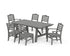 POLYWOOD Savannah 7-Piece Rustic Farmhouse Dining Set in Slate Grey