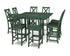 POLYWOOD Braxton 9-Piece Farmhouse Trestle Bar Set in Green