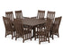 POLYWOOD Acadia 9-Piece Square Farmhouse Dining Set with Trestle Legs in Mahogany